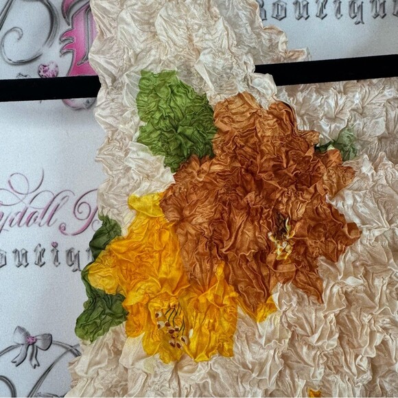 Tank top bubble top y2k stretchy one size Floral Textured Sleeveless Top - Picture 5 of 7